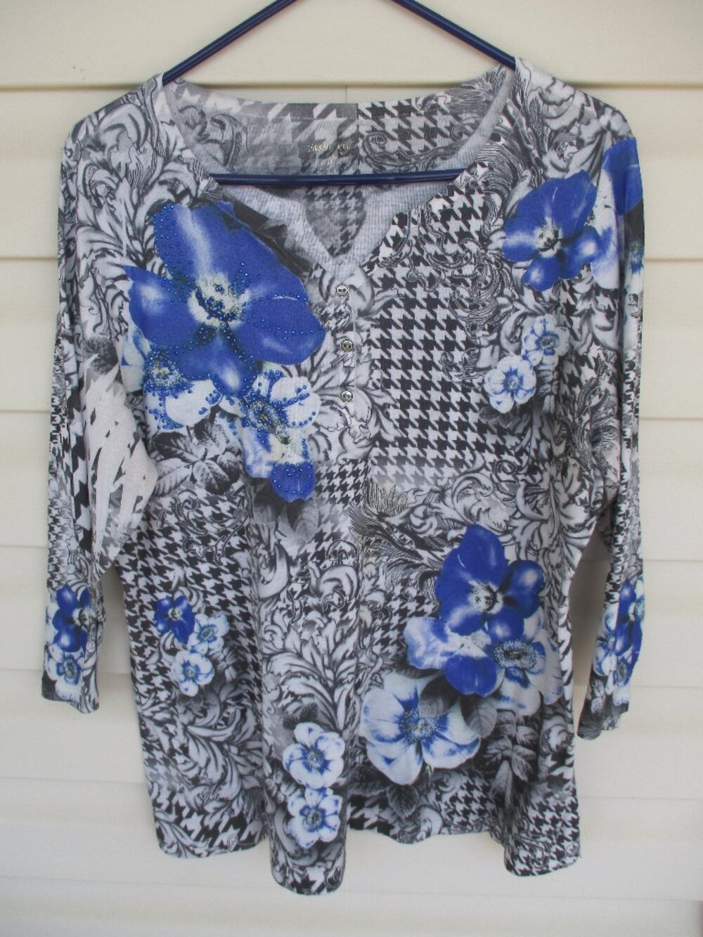 Women's Style & Co. Floral Blouse/Top Size: 1X
